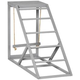 Pawhut - Activity Play for Healthy & Happy Animals, Swing Set with Chicken Perches & Hen Ladder - Gray