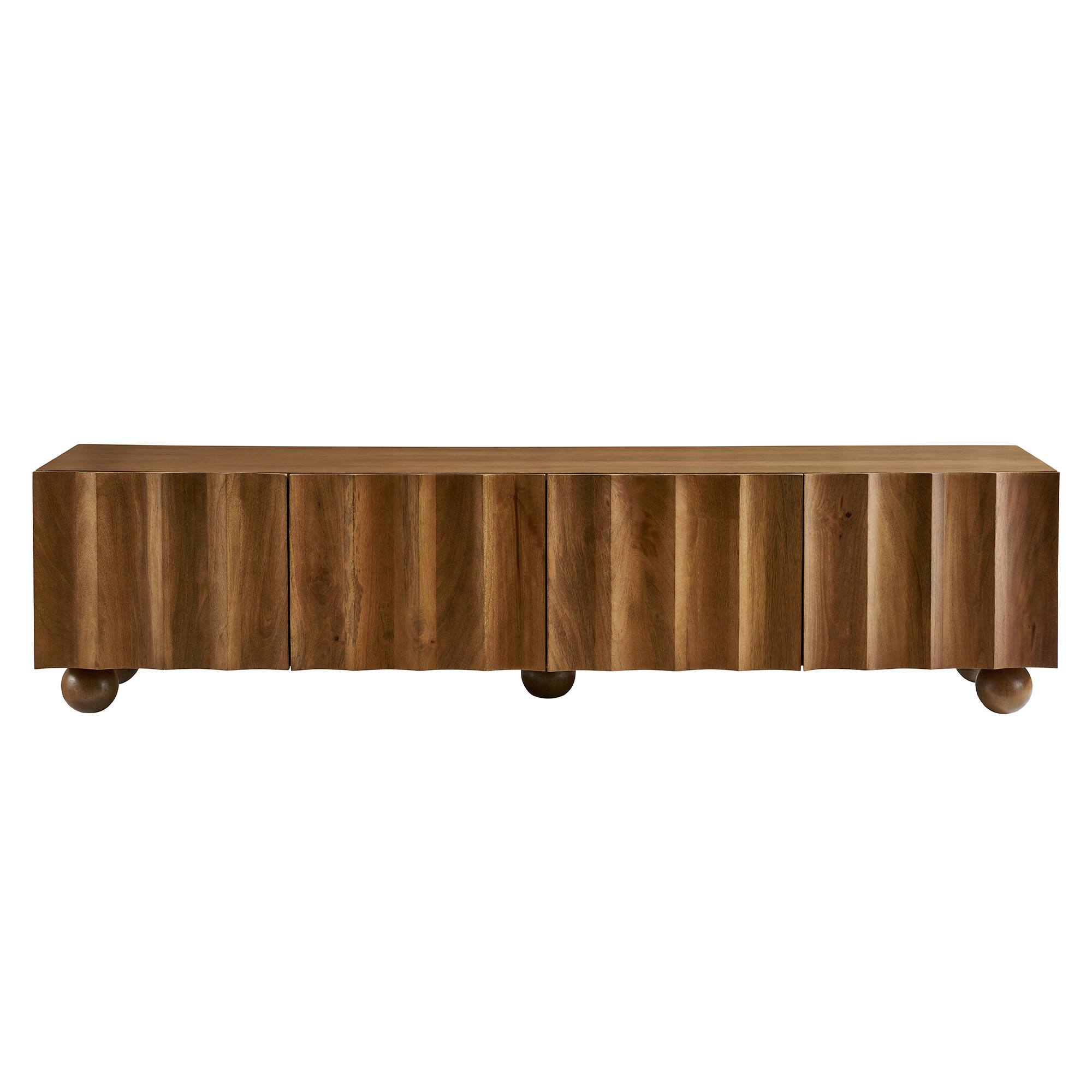 Alt View 1. Modway - Sorren Scalloped 71" Wood TV Stand by Modway - Walnut.