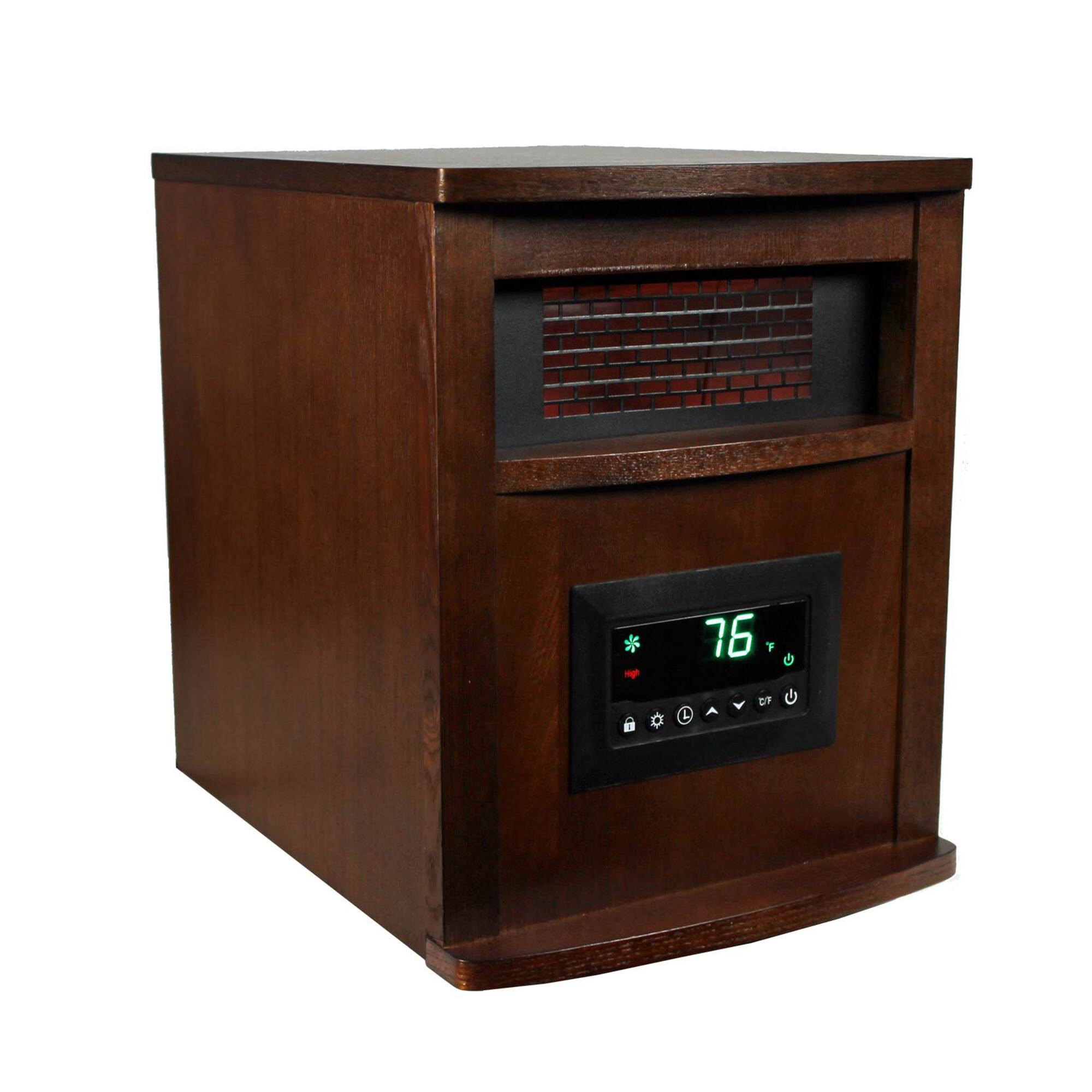 Alt View 4. Lifesmart Global - LifeSmart LifePro 6 Element 1500W Electric Infrared Quartz Indoor Space Heater - Dark Oak.