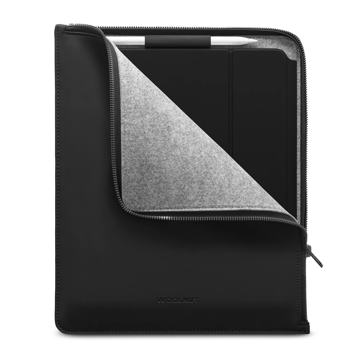 Front. Woolnut - Coated PU Folio for 12.9-inch iPad Pro - Black - , - Black.