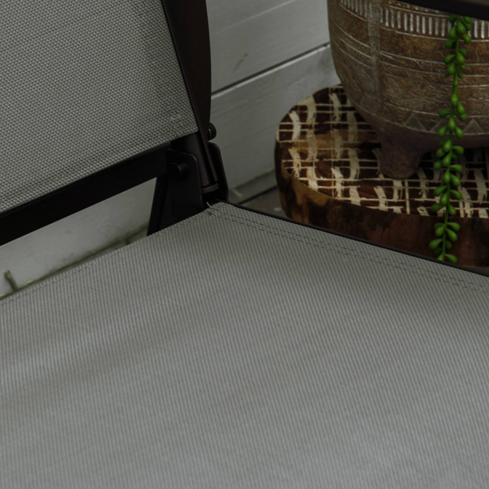 Alt View 8. Outsunny - 2-Person Outdoor Glider Bench，Patio Glider Loveseat Chair with Powder Coated Steel Frame，2 Seats Porch Rocking Glider - Grey.