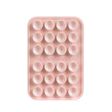 Front. Octobuddy - Octobuddy - Silicone Suction Cup Universal Phone Case Mount Classic - Chalk Pink.