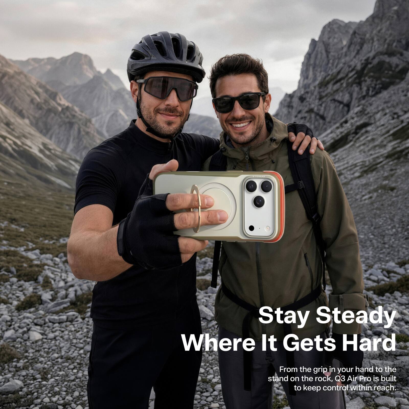 Stay Steady Where It Gets Hard

From the grip in your hand to the stand on the rock, Q3 Air Pro is built to keep control within reach.