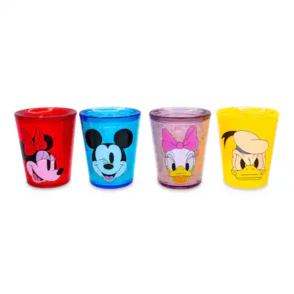 Front. Disney - Disney Mickey Mouse and Friends Faces 1.5-Ounce Freeze Gel Mini Cups | Set of 4 - Red.