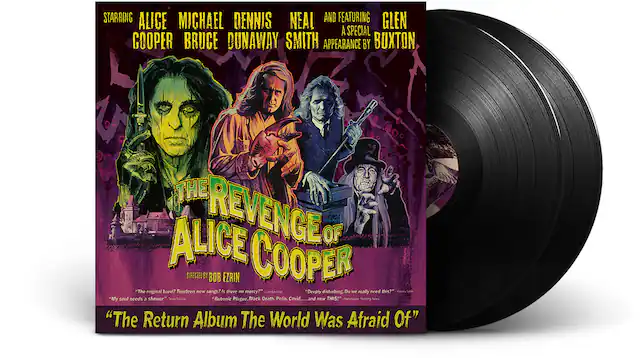 **Starring:**
- Alice Cooper
- Michael Dennis Neal
- Bruce Dunaway
- Smith
**Featuring:**
- Glen Buxton
**A Special Appearance by Buxton**
**The Revenge of Alice Cooper**
**Directed by Bob Ezrin**
**"The Return Album The World Was Afraid Of"**
**"My soul needs a shower"**
**"Deeply disturbing"**
**"Do we need this?"**
**"The band? Fourteen new BT songs? BOB Is there no mercy?"**
**"Lindun Psi"**
**"Bubonic Plague. Black Death. Polio. Covid.... and new THIS!"**
**Manchester Morning News**
**"The Return Album The World Was Afraid Of"**