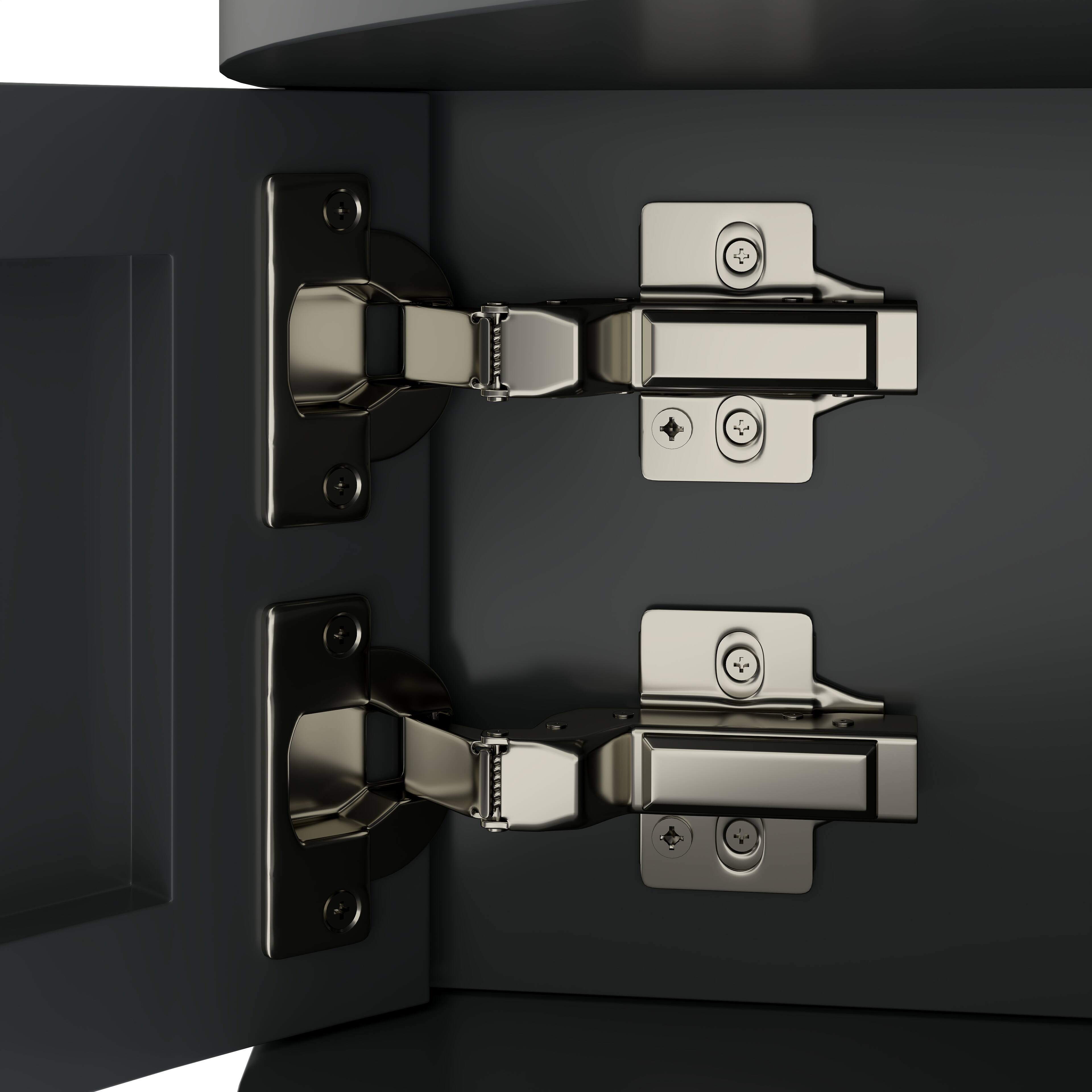 Alt View 8. Tiramisubest - Artisan-Crafted Demi-Lune Console Table with Dark Gray Finish,Unique Half Moon Design End Table with 2 Drawers and Shelf - Dark Gray.