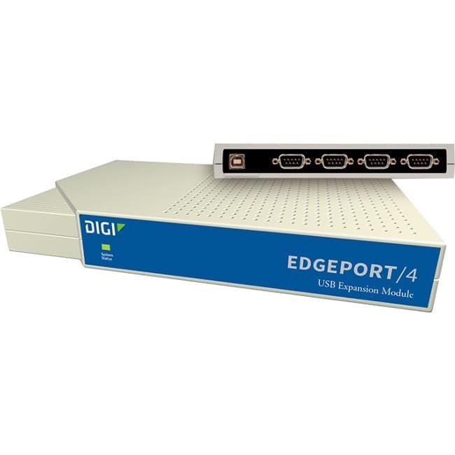 Digi International - Digi Edgeport/4 Serial Hub - External - USB Type A - Linux, PC - 4 x Number of Serial Ports External - Black
