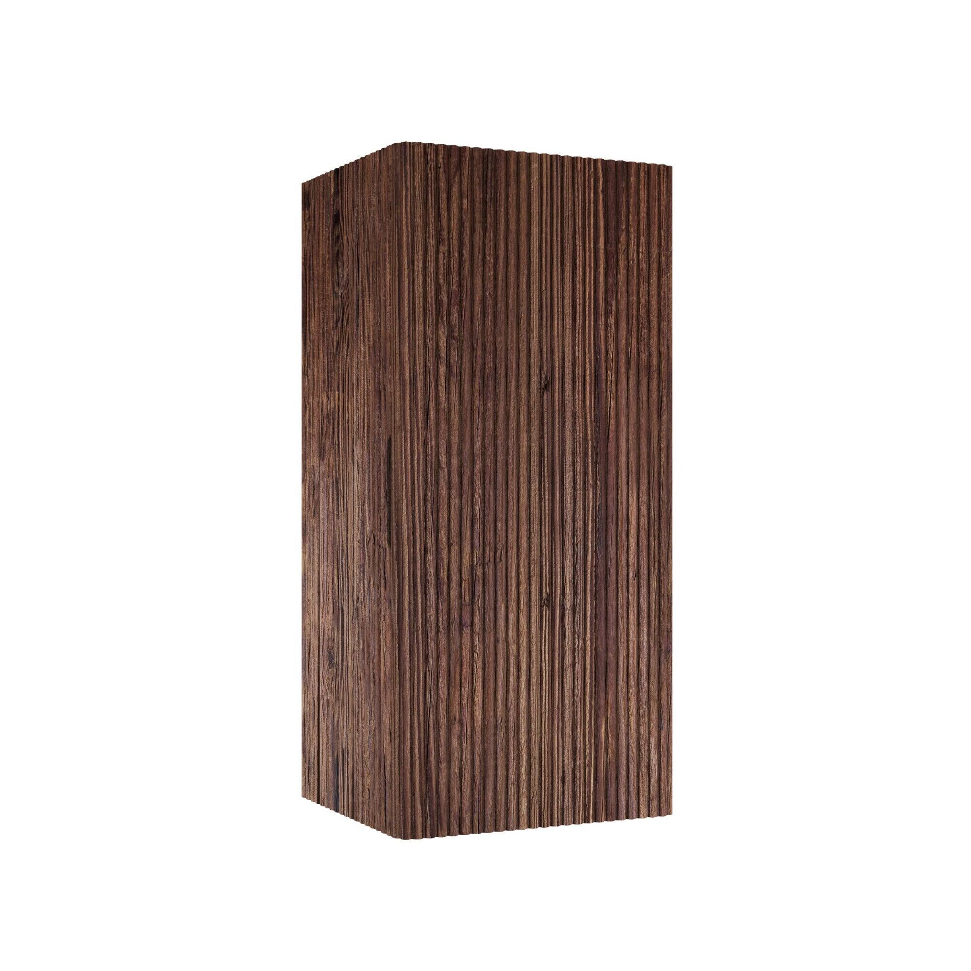 Alt View 4. Boyel Living - 14 Wall Mounted Floating Striped Bathroom Vanity Side Cabinet with Door & Shelf, Suitable for NOOR, Retro Walnut - Walnut.