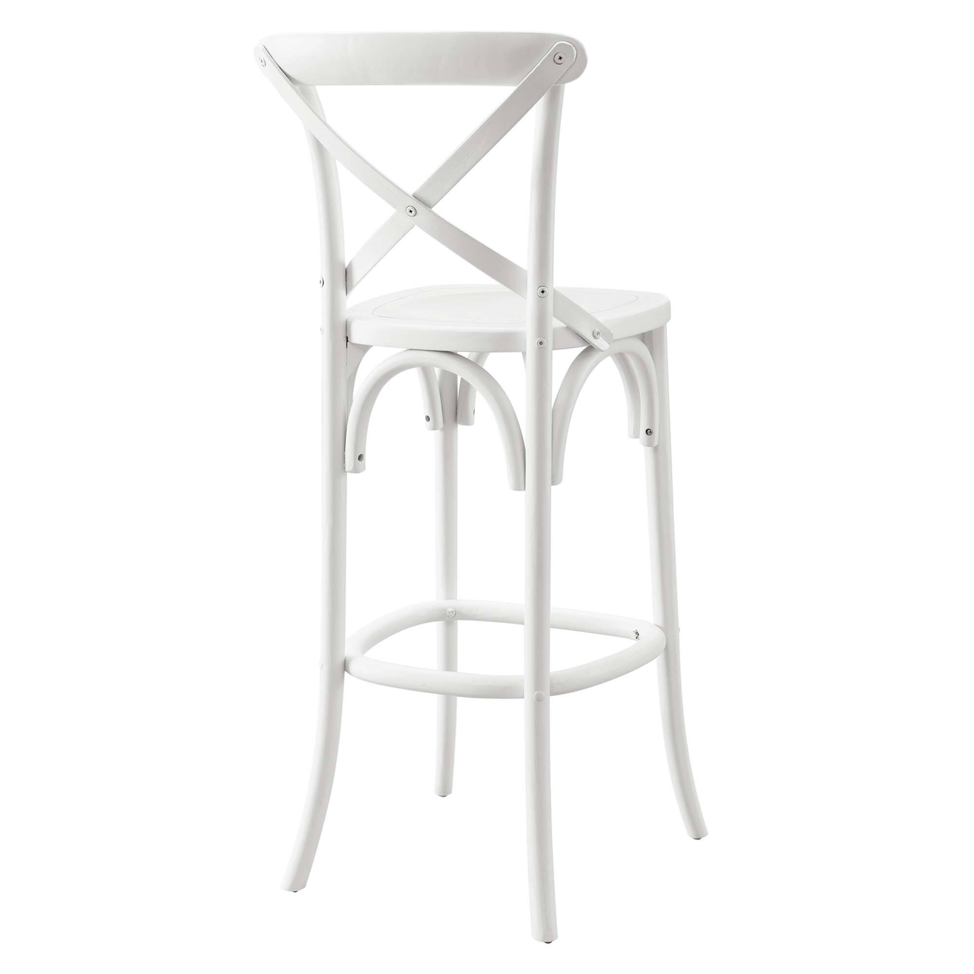 Back. Modway - Gear Bar Stool - White.