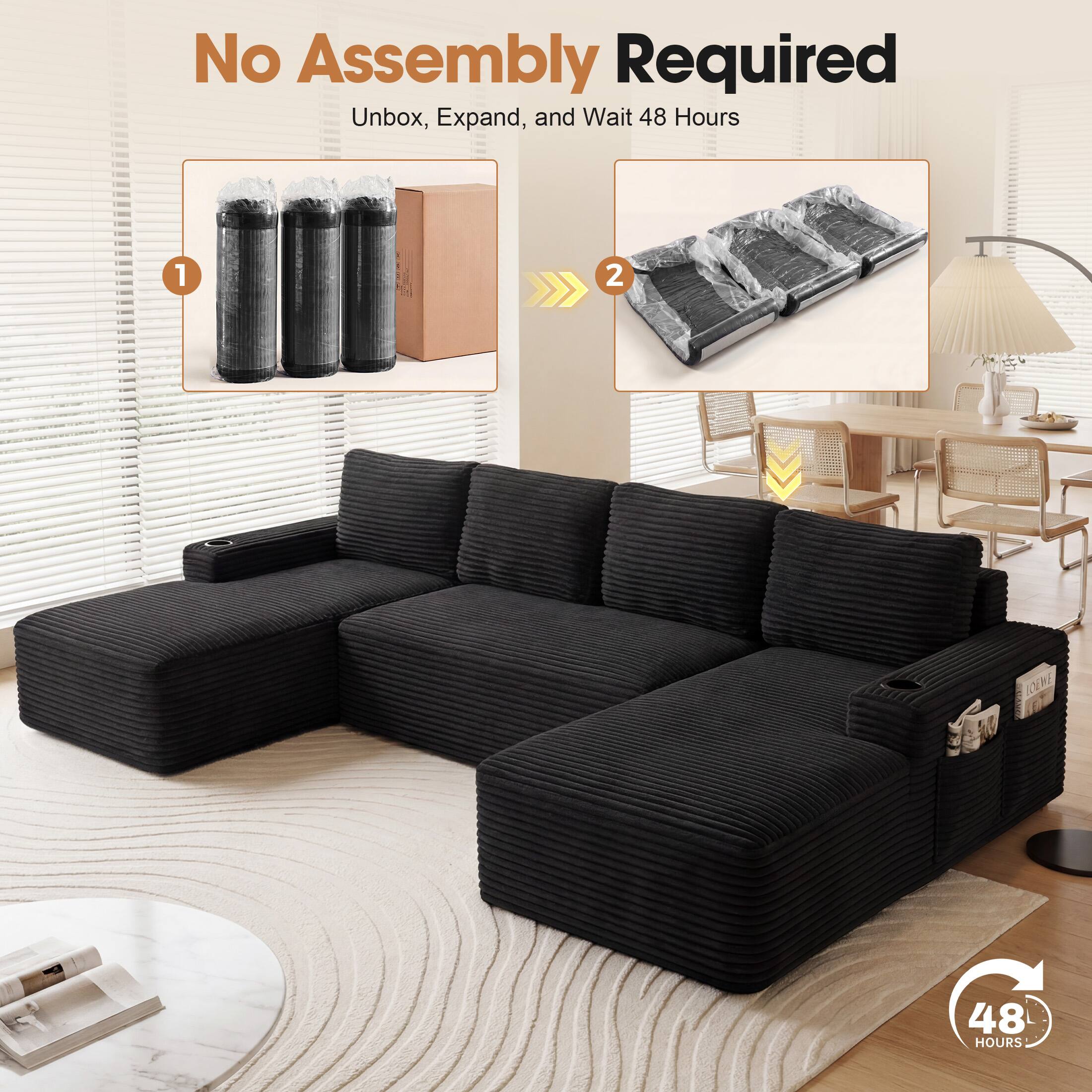 No Assembly Required  
Unbox, Expand, and Wait 48 Hours  

1  
2  

48 HOURS