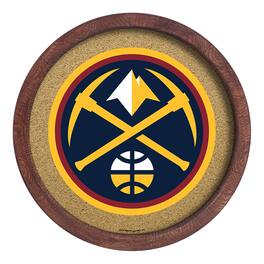 The Fan-Brand - Denver Nuggets 20.25'' Round Faux Barrel Framed Cork Board - Multicolor