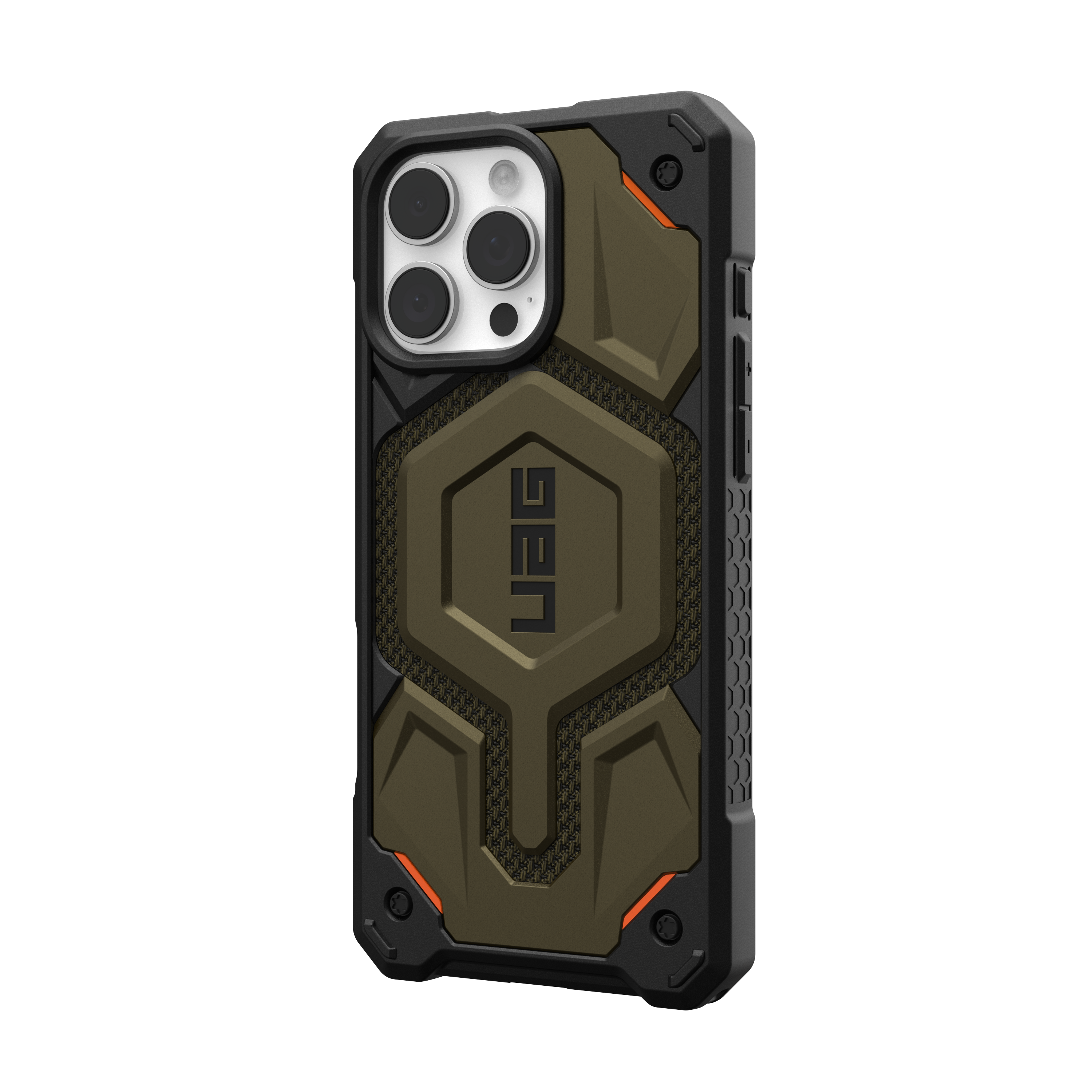 Alt View 1. UAG - Monarch Pro Series Case with Magsafe for Apple iPhone 16 Pro Max - Kevlar Element Green.