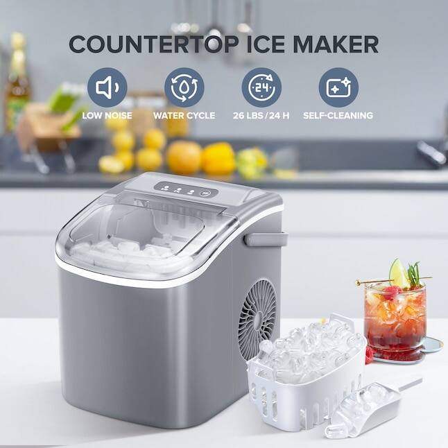 Electactic 26 lb Ice Per day Portable/Countertop Bullet Ice Maker ...