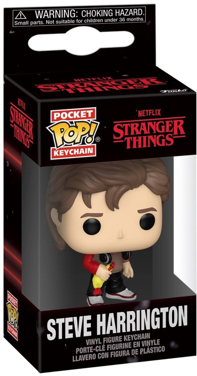 **WARNING: CHOKING HAZARD.**  
Small parts. Not suitable for children under 36 months.

**NETFLIX**  
**STRANGER THINGS**

**POCKET POP!**  
**KEYCHAIN**

**STEVE HARRINGTON**  
VINYL FIGURE KEYCHAIN  
PORTE-CLE FIGURINE EN VINYLE  
LLAVERO CON FIGURA DE PLÁSTICO