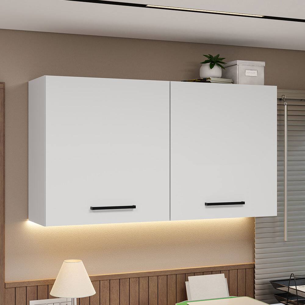 Angle. Madesa - Madesa Office Cabinet with 2 Doors Unit for Office Supplies, Documents, Files, Home Office or Workspace – White - White.