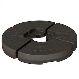 PULUZ - 4 Pieces Cantilever Patio Umbrella Base, Fan Shaped Umbrella Weight w/ Built-In Handles & Rugged Material, 148 lbs Water - Coffee Brown