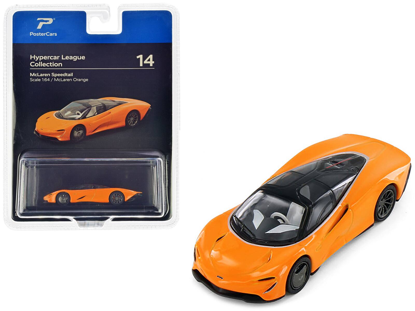 "McLaren Speedtail McLaren Orange with Black Top ""Hypercar League Collection"" 1/64 Diecast Model Car by PosterCars" price history on PriceWatchPro