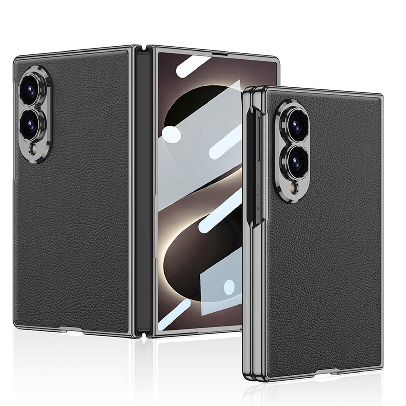 Dteck - Full Body Protection Case For Samsung Galaxy Z Fold 8 with Built-in Screen Protector, Shockproof PU Leather Hard Cover - Black price history on PriceWatchPro