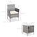 - Chair:
- Height: 32.25 in.
- Width: 21.75 in.
- Depth: 24.75 in.
- Seat Height: 17.75 in.
- Armrest Height: 20 in.
- Seat Depth: 23 in.
- Table:
- Height: 15.75 in.
- Width: 15.75 in.
- Depth: 15.75 in.