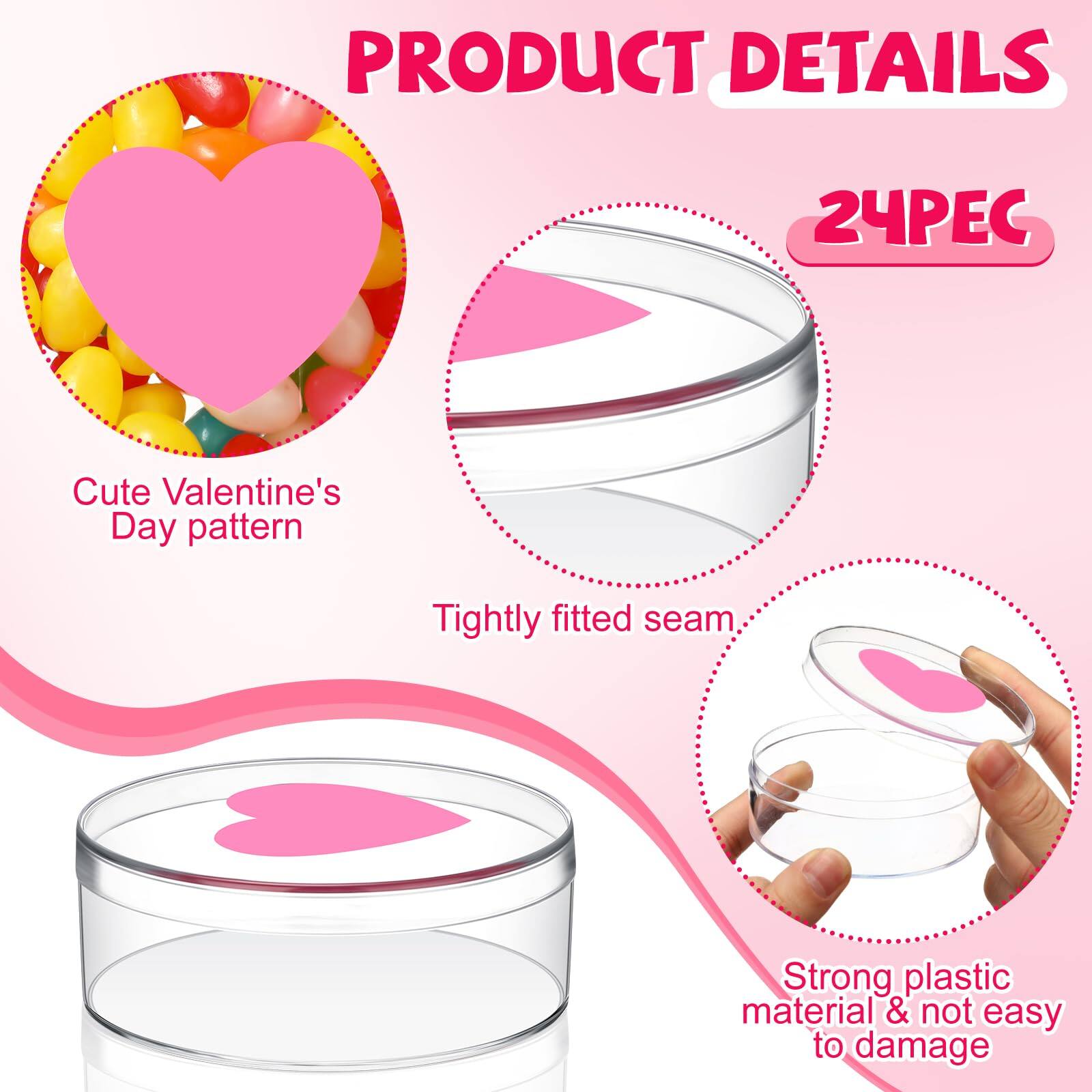 PRODUCT DETAILS

- 24 PEC
- Cute Valentine's Day pattern
- Tightly fitted seam
- Strong plastic material & not easy to damage