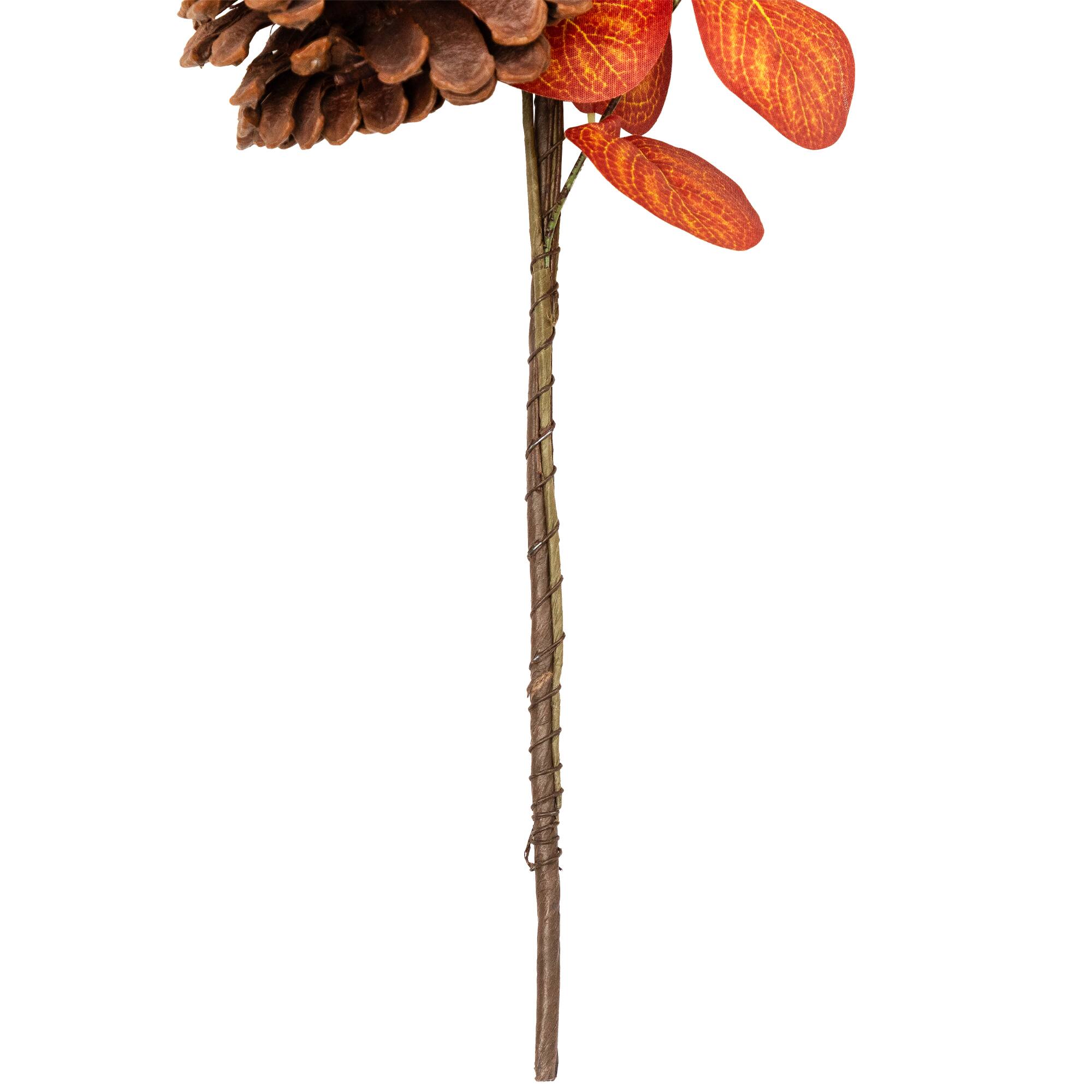 Alt View 7. Northlight - Acorns, Pinecones and Mixed Autumn Foliage Artificial Fall Harvest Garland - 5' x 8" - Orange.