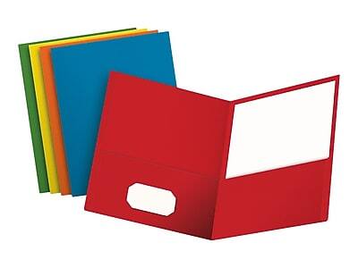 Front. Oxford - Oxford 10 2-Pocket Paper Presentation Folder, Assorted, 25/Box (57513EE) - Assorted Colors.
