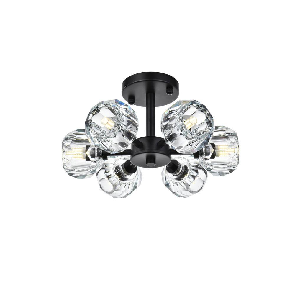 Alt View 5. Elegant Lighting - Eren 14 inch Flush Mount in Black - Black.