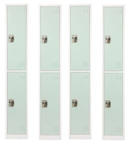 AdirOffice - Storage Locker 629-Series 72" H 2-Tier Steel Key Lock 2-Shelf Locker with Key Lock, 4/Pack - Misty Green