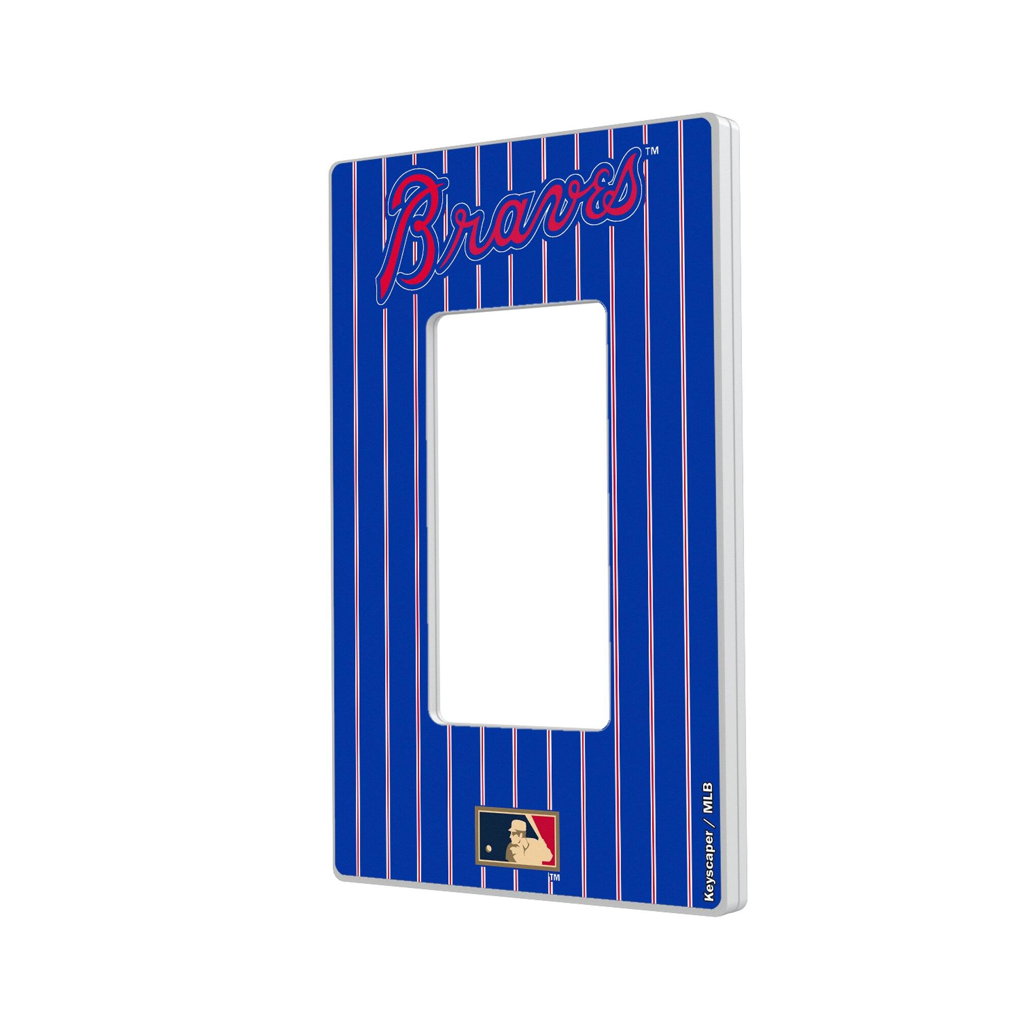 Keyscaper - Atlanta Braves 2012 Cooperstown Pinstripe Single Rocker Light Switch Plate - Multicolor