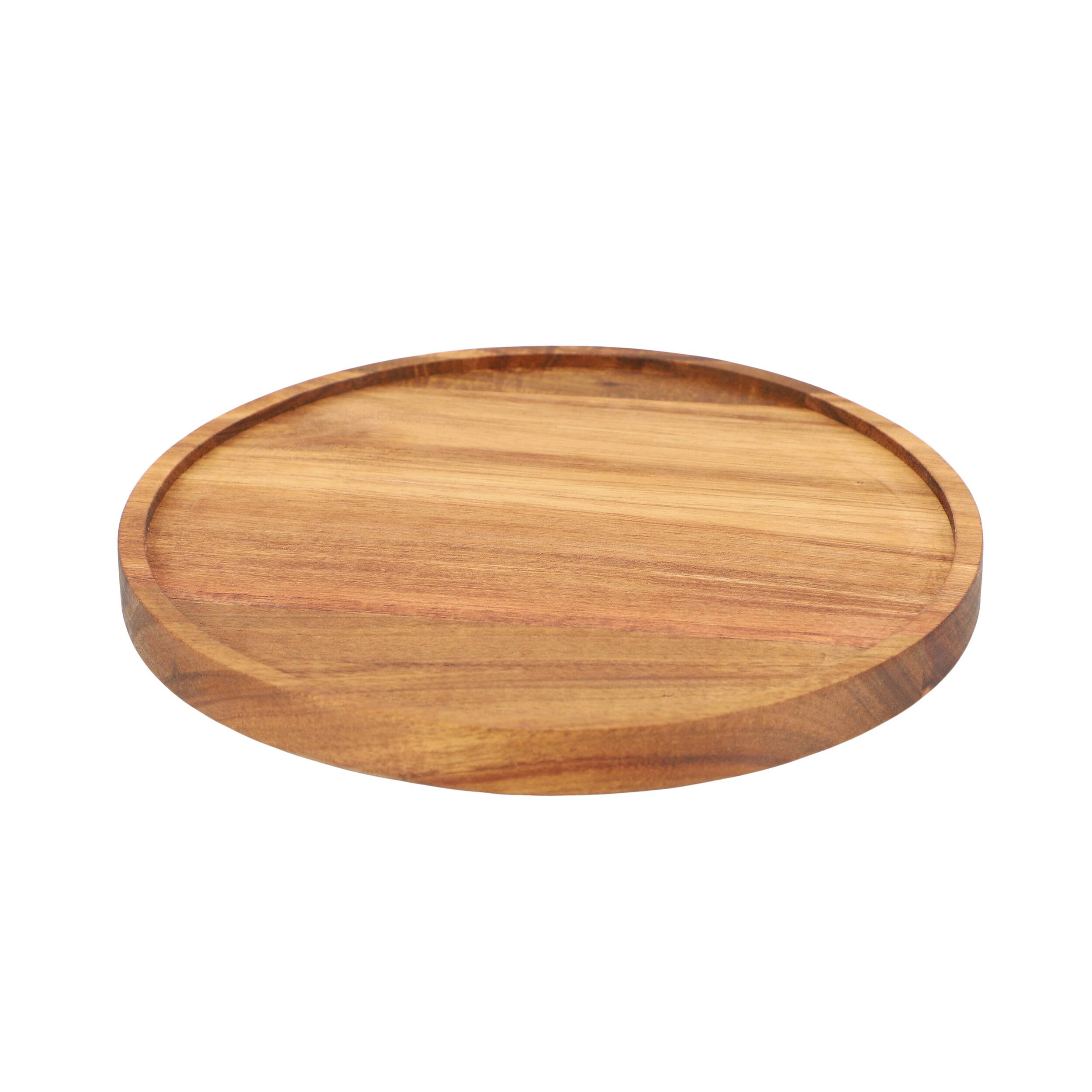 Alt View 2. MegaChef - MegaChef 10 Inch Acacia Wood Lazy Susan Tray - Brown.