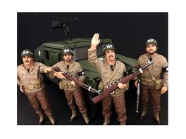 WWII Military Police 4 Piece Figure Set For 1:18 Scale Models by American Diorama - Multi