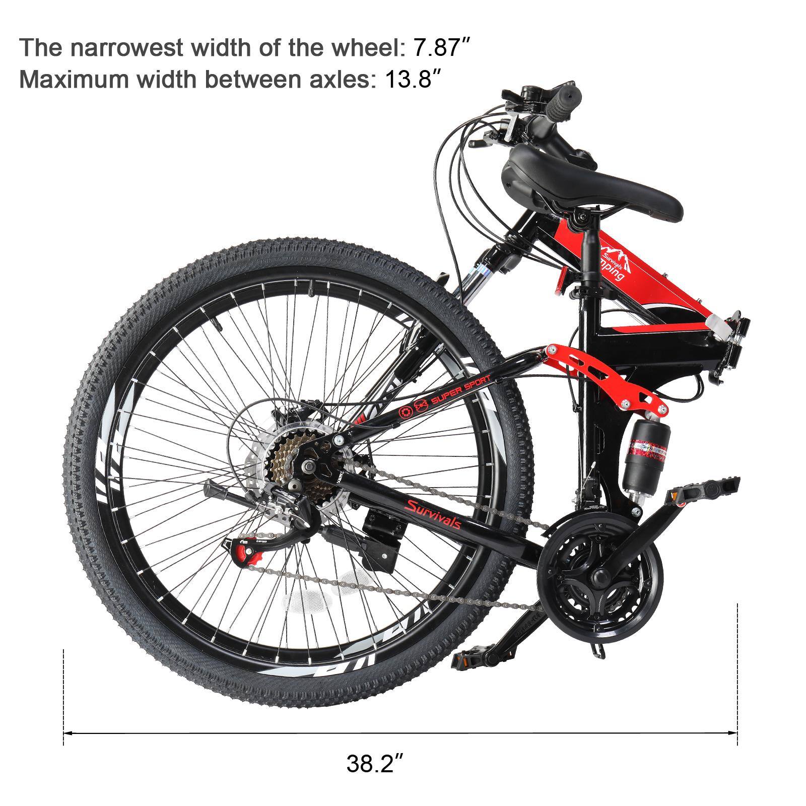 Alt View 2. Winado - Folding Mountain Bike Full Suspension 26" 21 Speeds Bicycle for Adult Men Women - Black.