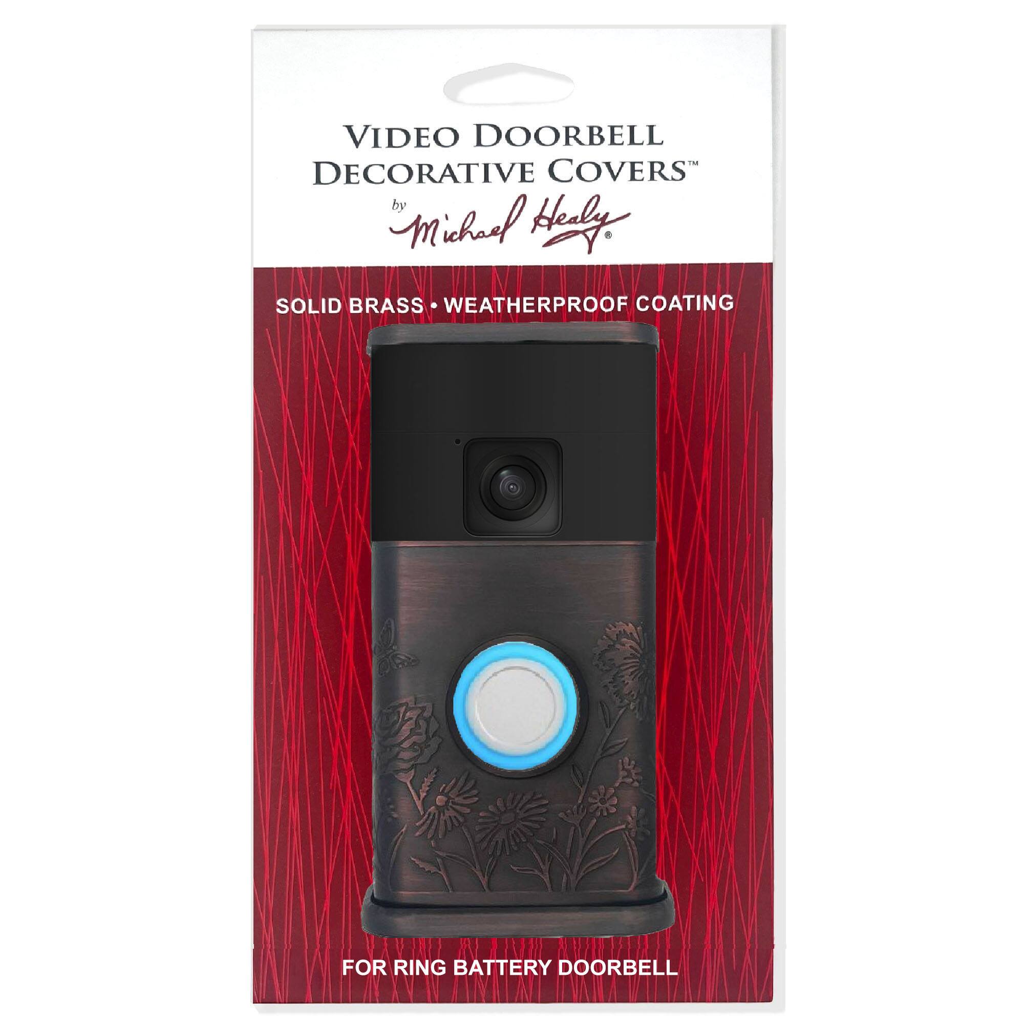 VIDEO DOORBELL DECORATIVE COVERS by Michael Hely - SOLID BRASS WEATHERPROOF COATING FOR RING BATTERY DOORBELL
