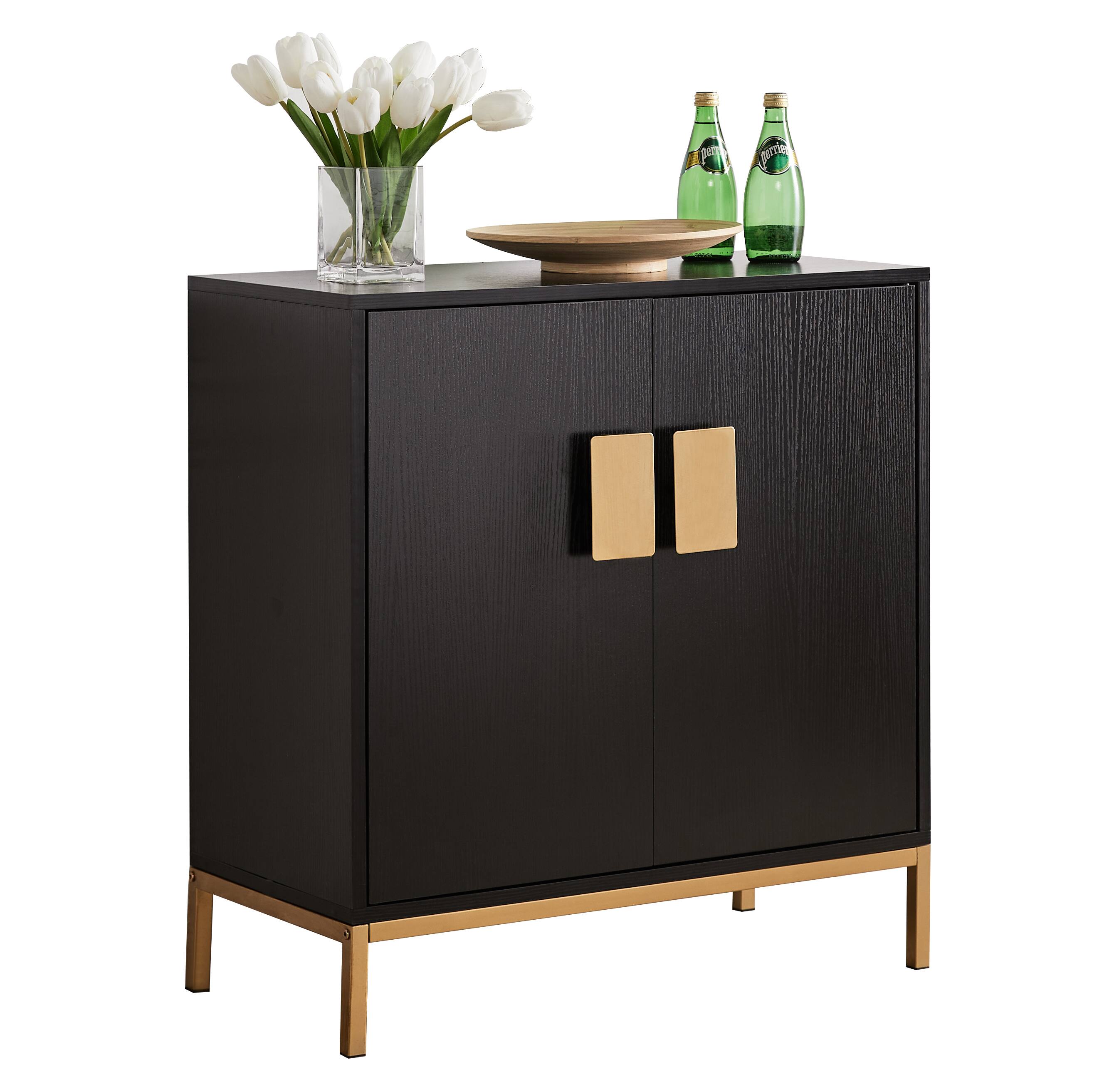 Angle. Kings Brand Furniture - Kings Brand Furniture - Sideboard Buffet Kitchen Storage Cabinet for Entryway, Dining Room, and Living Room - Black.