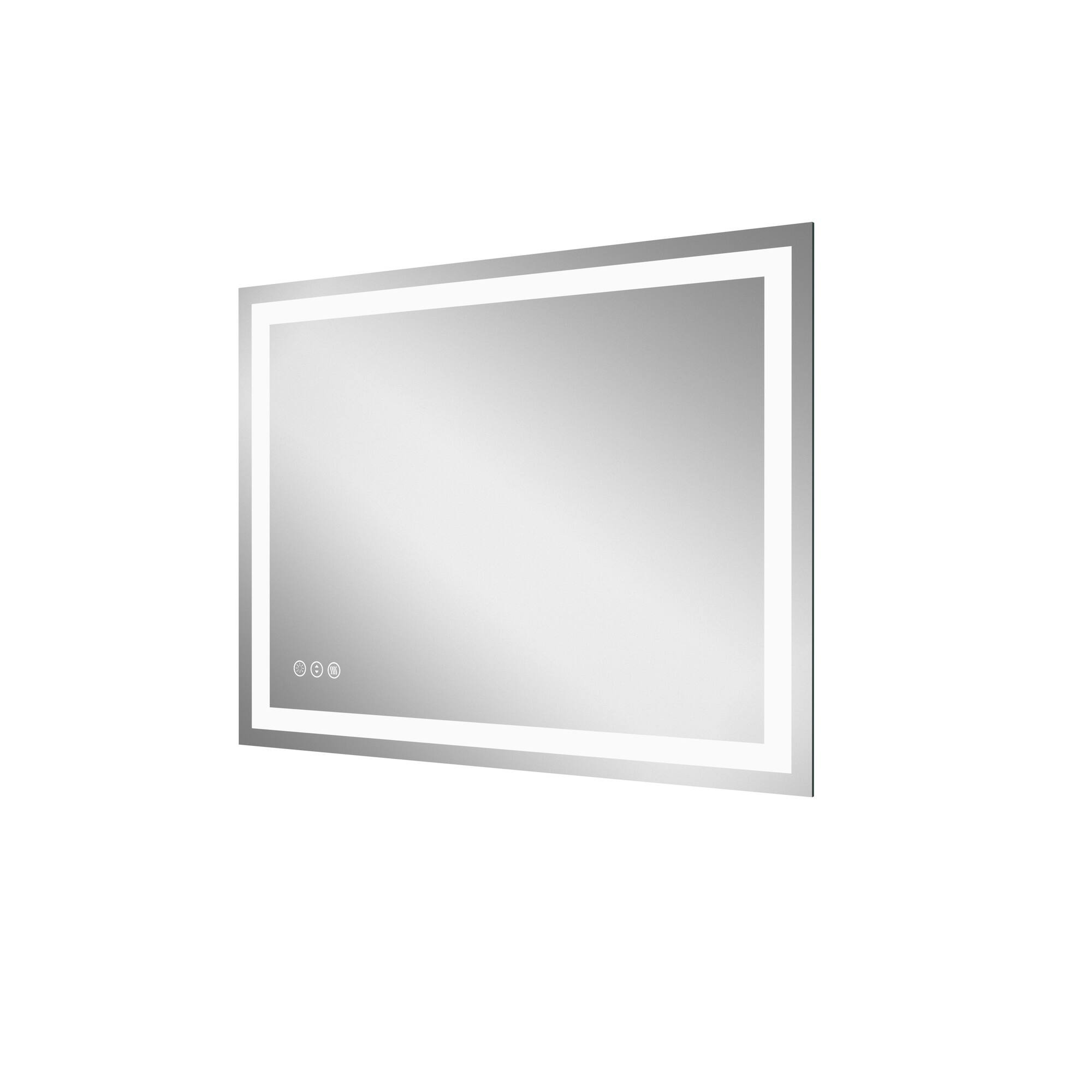 Alt View 2. Boyel Living - 36 in W x 48 in L Rectangular Frameless Wall Bathroom Vanity Mirror with Front and Backlit and Anti Fog.