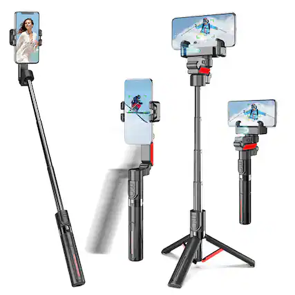 Front. Cluzine - AI Face Tracking Selfie Stick Universal Phone Following Gimbal Handheld Stabilizer for Live Streaming.