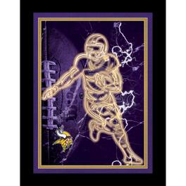 Fan Creations - Minnesota Vikings 12'' x 16'' Framed Neon Player Print - Black