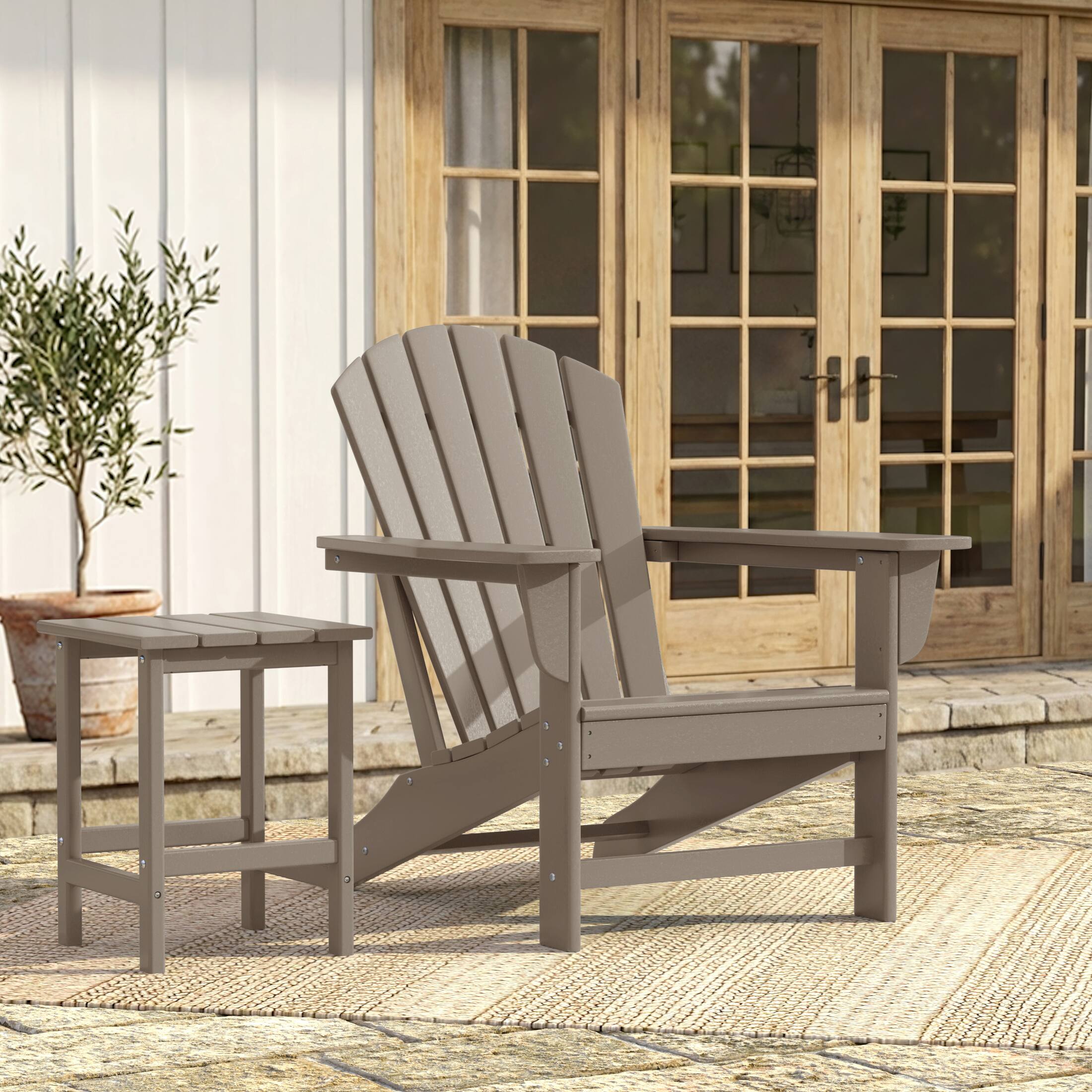 Angle. WestinTrends - WestinTrends Dylan Outdoor Adirondack Chair - Weathered Wood.