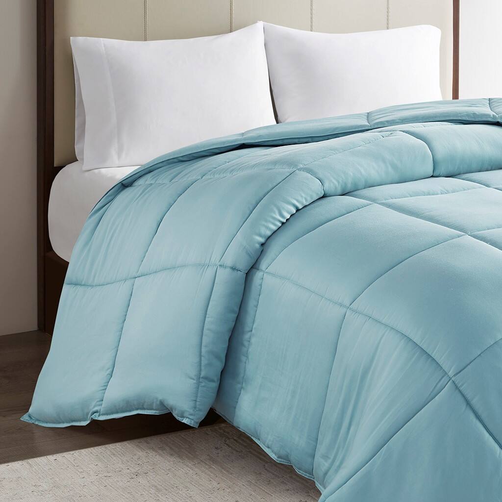 Alt View 1. Gracie Mills - Gracie Mills Monica 300 Thread Count Cotton Shell Luxury Down Alternative Comforter - Teal.