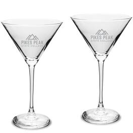 Jardine - Pikes Peak State College Two-Piece Traditional 10oz. Martini Glass Set - Multicolor