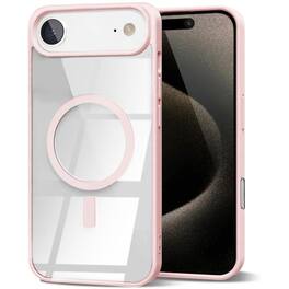 Entronix - Magnetic Phone Case for iPhone 17 Air - Clear Back Soft Matte Frame - Pink