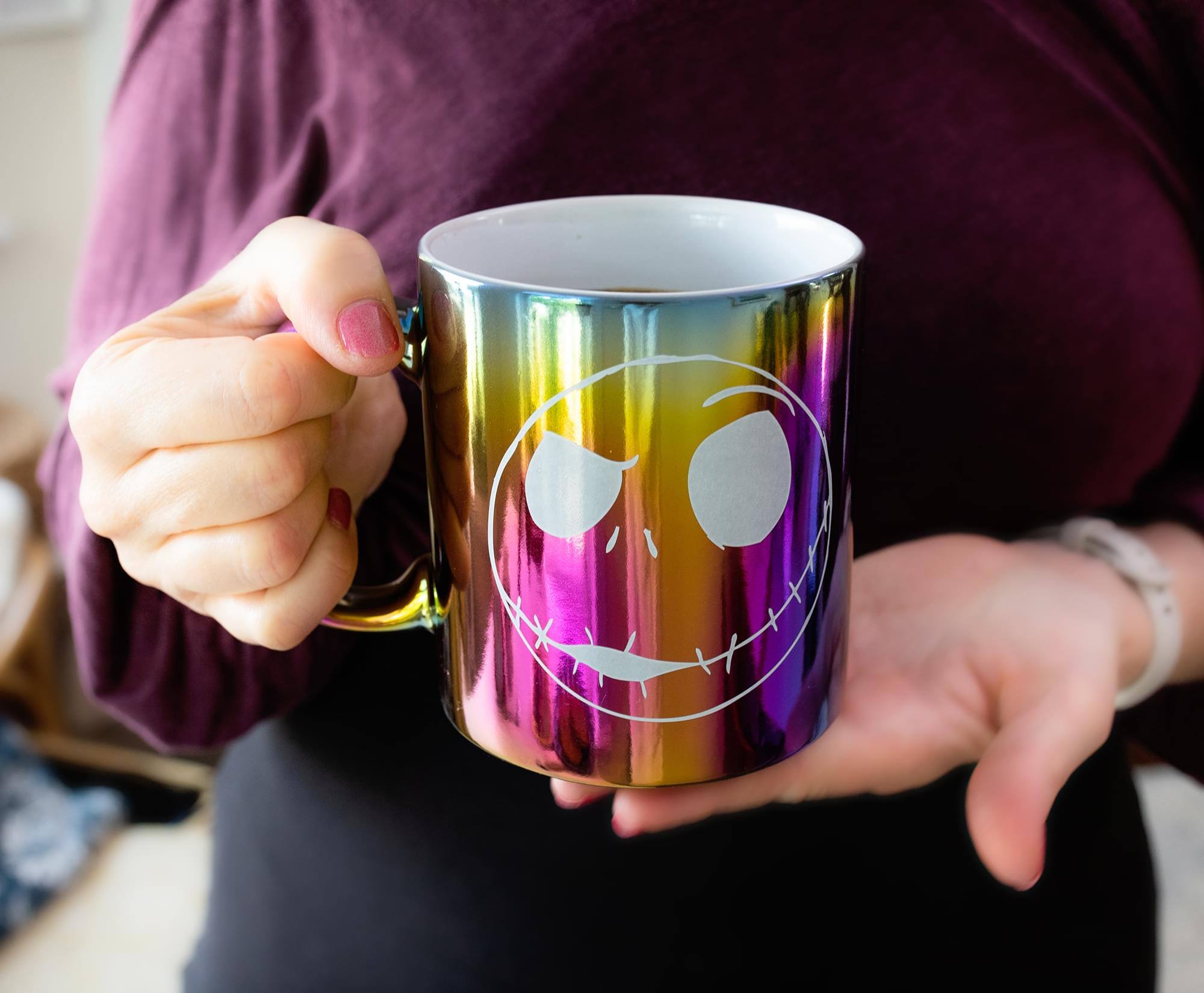 Alt View 5. Disney - Disney The Nightmare Before Christmas Jack Skellington Electroplated Ceramic Mug - Purple.