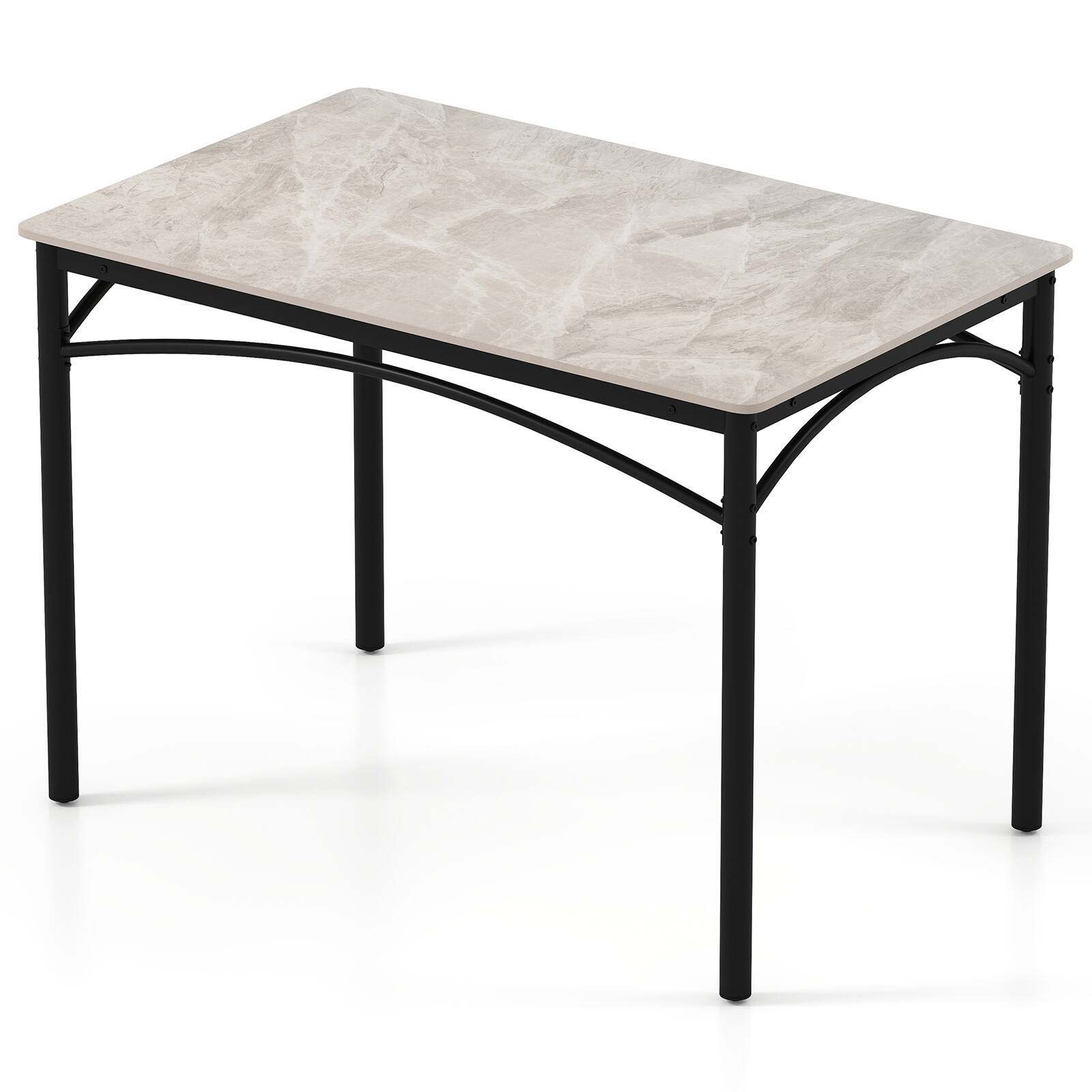 Alt View 9. Gymax - Gymax 43'' Modern Dining Table for 4 w/Large Faux Marble Tabletop Adjustable Foot Pads - Gray.