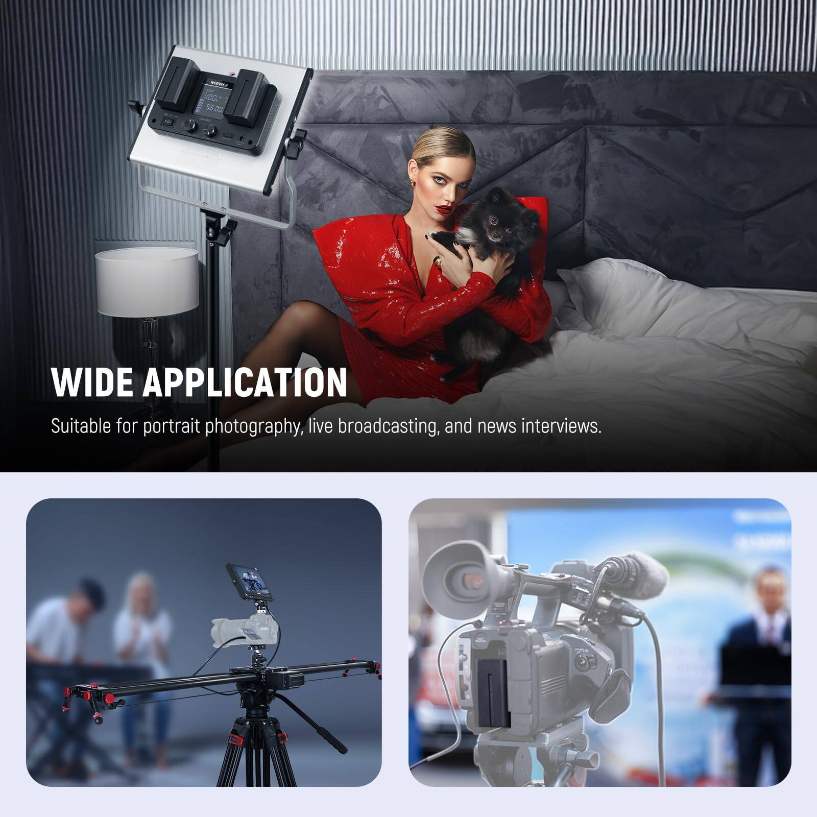 S622: Wide Application  
Suitable for portrait photography, live broadcasting, and news interviews.