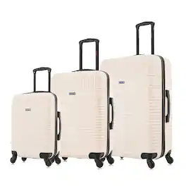 InUSA - Resilience Lightweight Hardside Spinner 3 Piece Luggage Set 20"/24"/28" - Sand