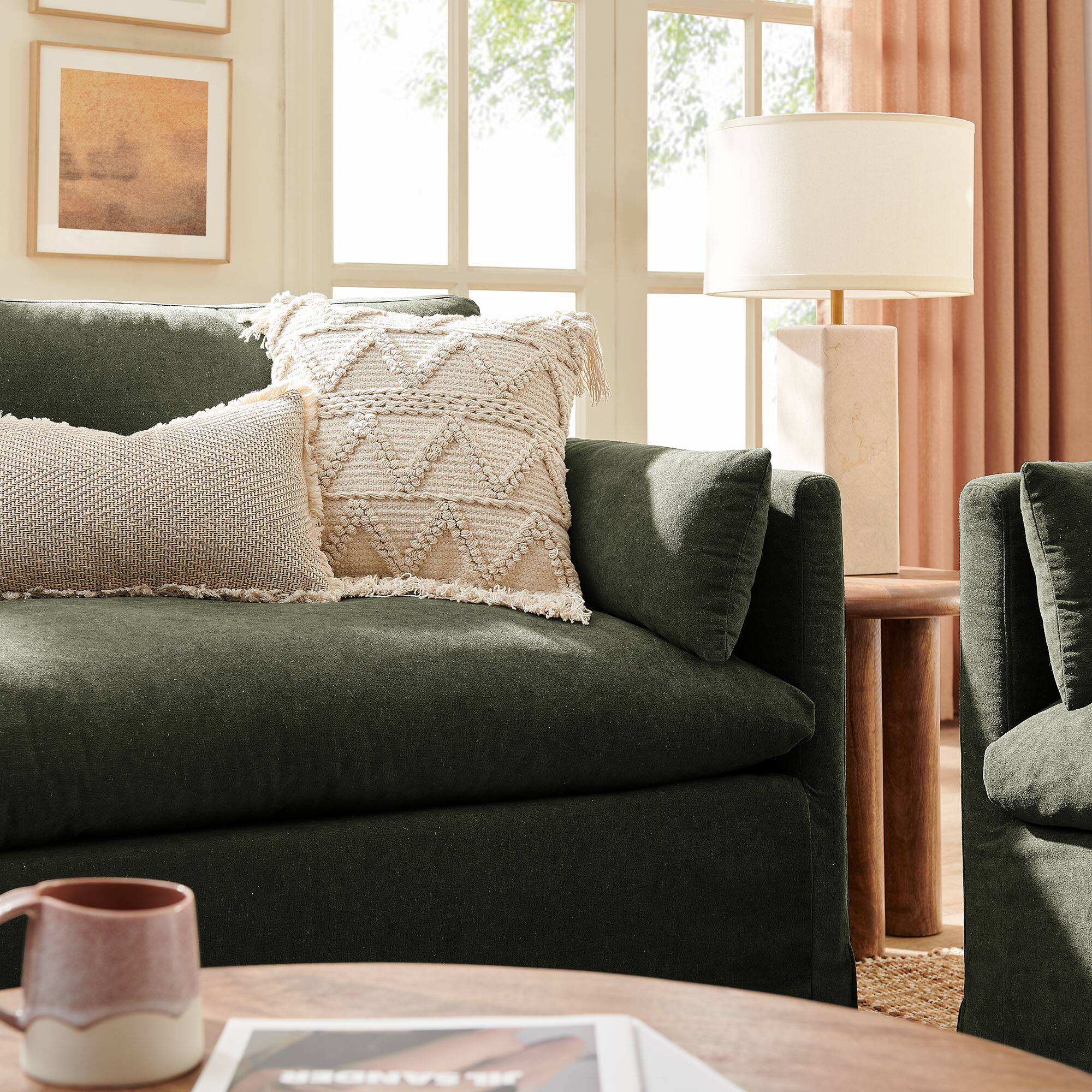 Alt View 8. Modway - Wellfleet Slipcovered Linen-Blend Loveseat by Modway - Sage.