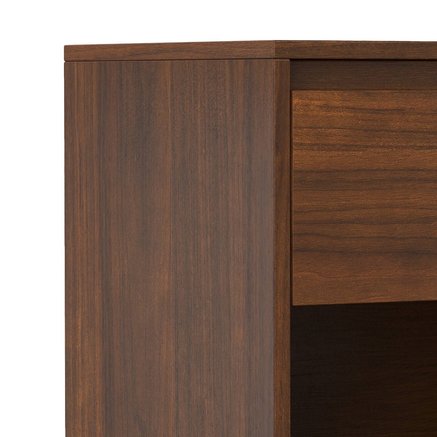 Alt View 4. Simpli Home - Simpli Home Hunter 20 inch Wide Nightstand in Walnut Veneer - Walnut.