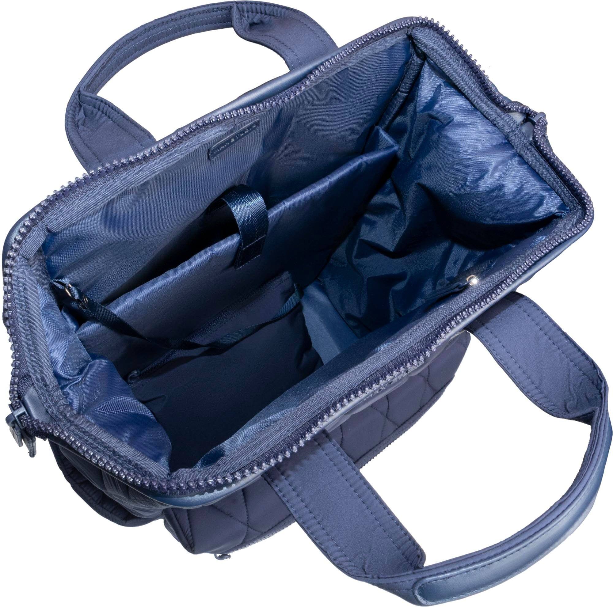 Alt View 4. Max Studio - Magid NYC 18-Inch Diamond Quilted Puffer Nylon Backpack with Laptop Sleeve — Navy - 600-NAVY.