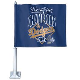 WinCraft - Los Angeles Dodgers 2025 World Series Champions Locker Room Celebration Double-Sided Car Flag - Multicolor