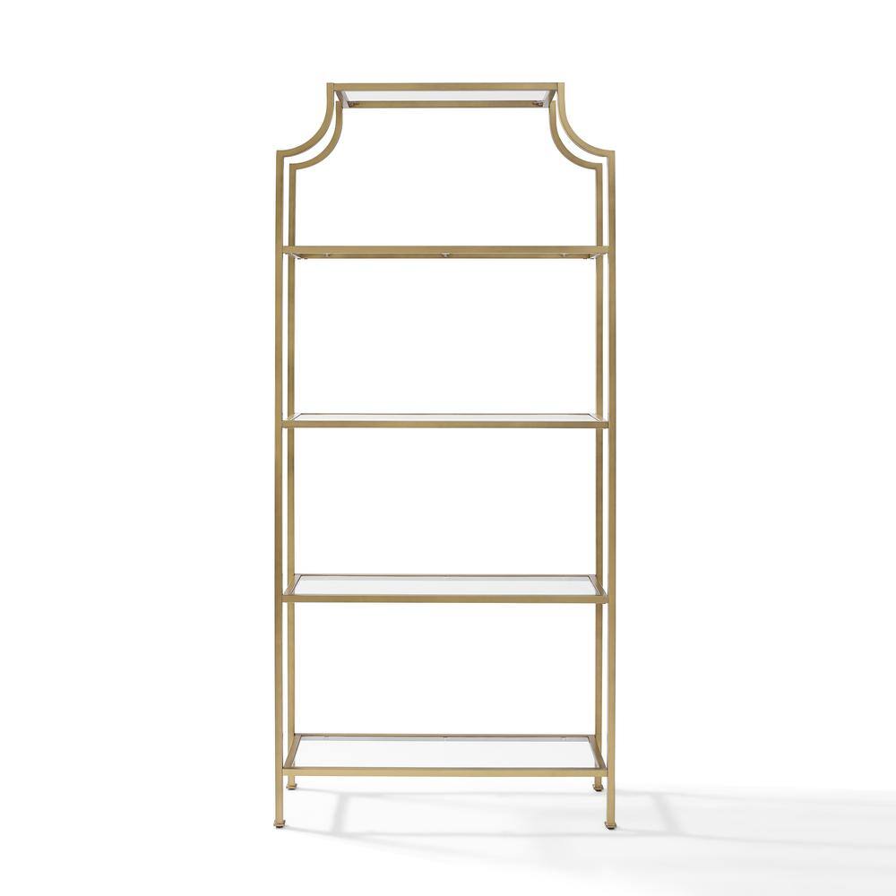 Left. Crosley Furniture - Aimee Etagere Bookcase - Soft Gold.